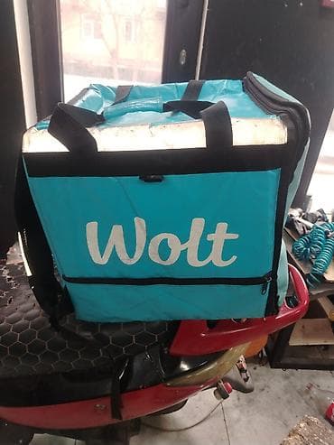 Wolt termal çatdırılma çantası - Brend loqolu, mavi rəngli böyük