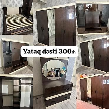 taxt tumba: İkinəfərlik çarpayı, Termo, Dolab, 2 tumba, İşlənmiş — 1
