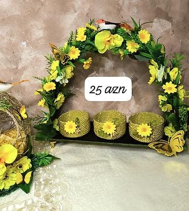 elcilik sekilleri: Dekorativ əl işləri – kompozisiyalar və səbətlər - Şüşə saplardan — 5