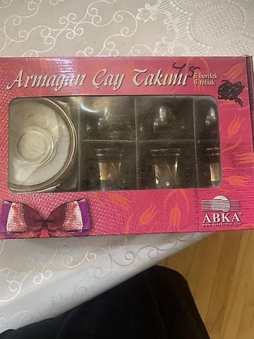 şaxta baba şəkli: Çay dəsti, rəng - Qızılı, Şüşə, 6 nəfərlik — 3