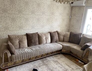 Künc divan dəsti - Forma: L-şəkilli künc divan - Rəng: bej və qəhvəyi lalafo.az -da Künc divan dəsti - Forma: L-şəkilli künc divan - Rəng: bej və qəhvəyi