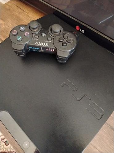 купить playstation 1: Sony PlayStation 3 (PS3) Slim + DualShock 3 gamepad + LG televizor — 1