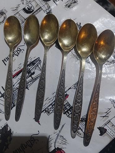 Кухонные принадлежности: Məhsul: 6 ədəd çay qaşığı dəsti - Material: damğaya əsasən 875 əyarlı — 3