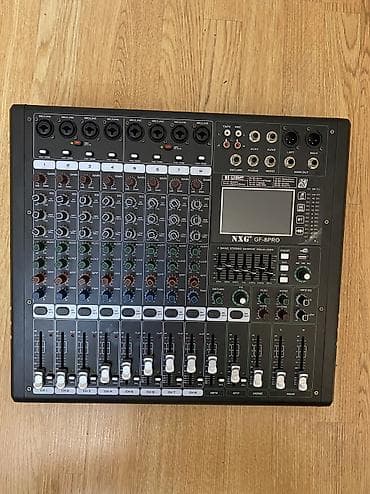 Zərb alətləri: NXG GF-8PRO peşəkar audio mikser Xüsusiyyətlər: - 8 kanallı mikser — 4