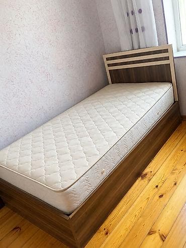 Односпальная кровать, Без подьемного механизма, С матрасом, Без выдвижных ящиков