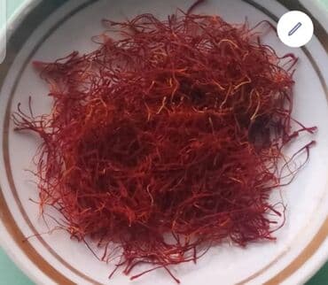 İçkilər: Məhsul: Safran (stigmalı – uzun telli iplər) Təsvir: - Rəngi tünd — 1