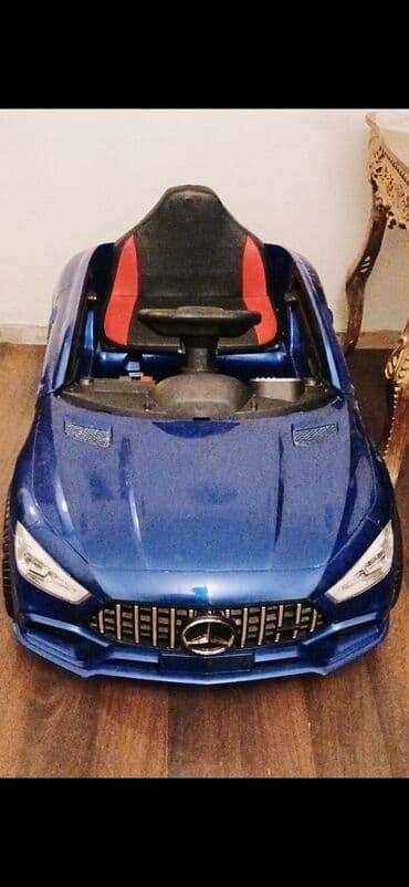 ucuz uşaq maşınları: Pultu adaptoru itib. Mavi rəngdə, Mercedes üslubunda uşaq elektrik — 1