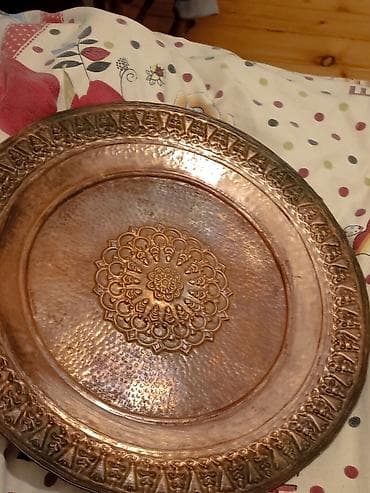 Mis boşqab/tray – əl işidir - Material: tam mis - Forma: dairəvi — 7