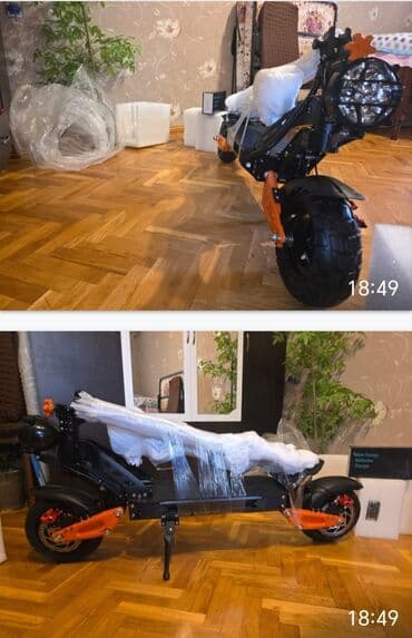 Elektrikli samokatlar: Elektrik skuter – güclü off-road model Rəng: Qara və narıncı Texniki — 2