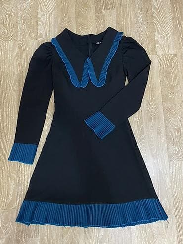 elbiseler: Qara rəngli zövqlü don - Model: qara əsaslı, qolları uzun, beldən — 1