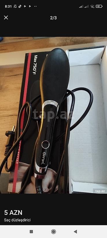 kepenek daraq: Saç düzləndirici elektron fırça daraq. Hədiyyə olunub və heç istifadə — 1