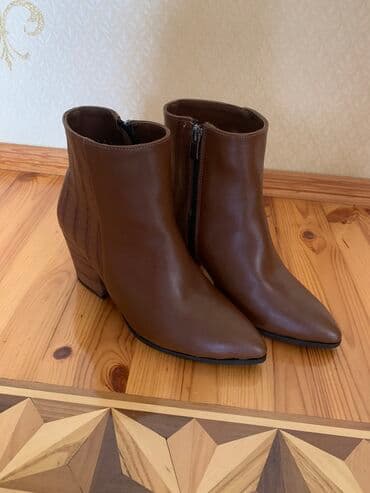 dəri qadın botilyonu: Ölçü: 39, rəng - Qəhvəyi, Yeni — 4