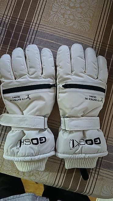 Qış/Ski əlcəkləri – GOSKİ - Rəng: ağ (boz iç səthli) - Material: suya