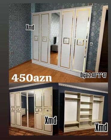 skaf sekilleri: Yeni, Açılan, 6 qapı Düz dolab, Qarderob, paltar dolabı — 1