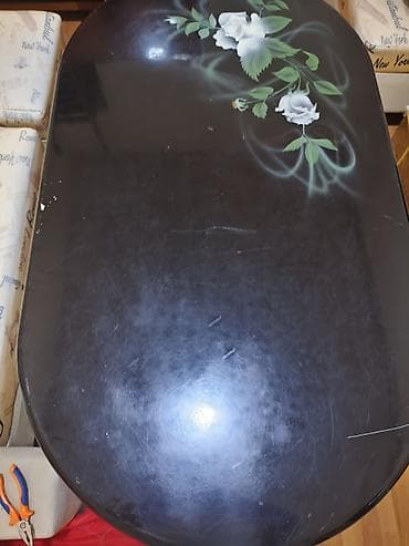 ag masa: Oval formalı masa - Material: üst hissə MDF/LDSP tipli taxta lövhə — 2