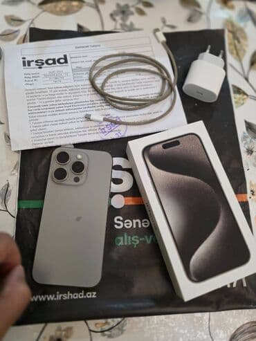 Avtoelektronika: IPhone 15 Pro, 256 GB, Natural Titanium, Face ID, Sənədlərlə — 1