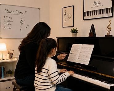 Piano dərsləri - Akademik və hobbiyə yönəlik proqram: duruş, not