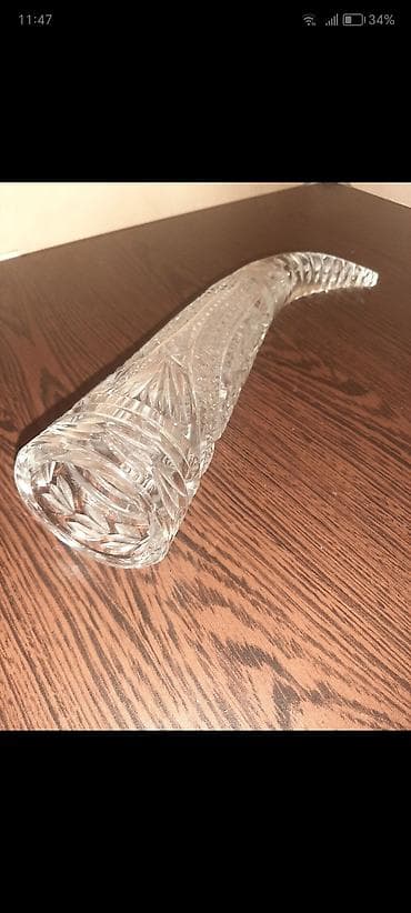Buynuzlar: Əsl xrustal dekor – “buynuz” formalı - Material: qalın, şəffaf kəsim — 3