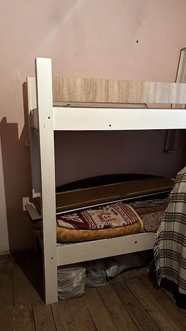 bed: Oğlan və qız üçün, İşlənmiş, Çarpayı, Matrassız, Siyirməsiz, Taxta — 1
