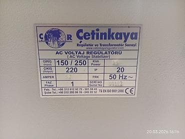 ucuz malar: Çetinkaya AC Voltaj Regülatörü – 15 kVA Texniki göstəricilər: - Giriş — 2