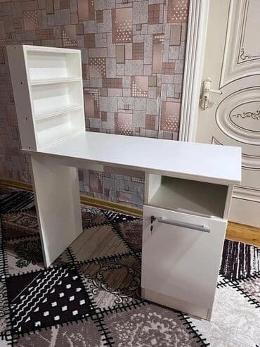 стол компьютерный письменный: Прямой стол, Без стула, С полками, С выдвижными ящиками, Ламинат простой — 3