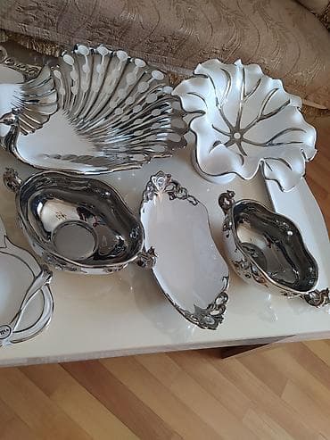 ağ sement: Nahar dəsti, rəng - Ağ, Farfor — 8