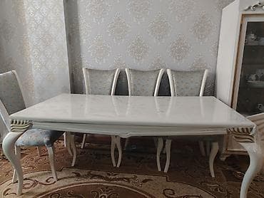Qonaq otağı üçün, İşlənmiş, Açılmayan, Dördbucaq masa, 6 stul lalafo.az -da Qonaq otağı üçün, İşlənmiş, Açılmayan, Dördbucaq masa, 6 stul