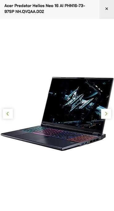 victus notebook: Model Acer Predator Helios Neo 16 AI PHN16-73-97SP Tip Noutbuk Təyinat — 6