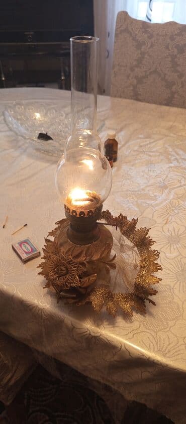 futbol formaları: Qədim üslublu kerosin lampası - Şüşə şamdanlı klassik dizayn: uzun — 1