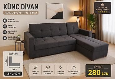 ofis divan: Künc divan, Yeni, Bazalı, Parça — 1