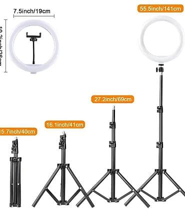 Fotokameralar: Ring işıq + tripod seti Məlumat: - Tripod yenidir. Başqasını aldığım — 2