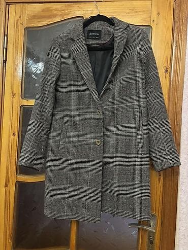 пальто: Пальто, Stradivarius, S, цвет - Серый — 2