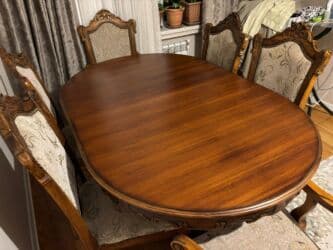 metbex masa: Mətbəx üçün, İşlənmiş, Açılan, Oval masa, 6 stul — 3