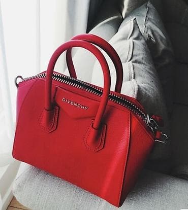 Сумки: Givenchy Antigona Mini – qırmızı rəngli qadın çantası - Rəng: parlaq — 2