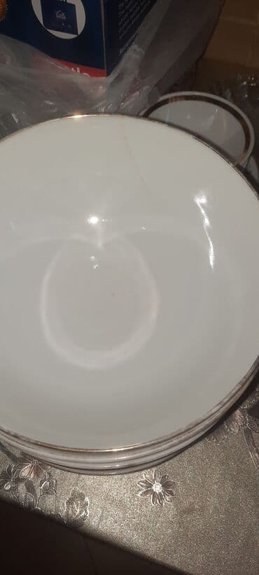 ucuz qab qacaqlar: Boşqablar, rəng - Ağ — 6