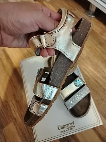 Игрушки: Цвет - Золотой Босоножки, Размер: 35, Для девочек — 2