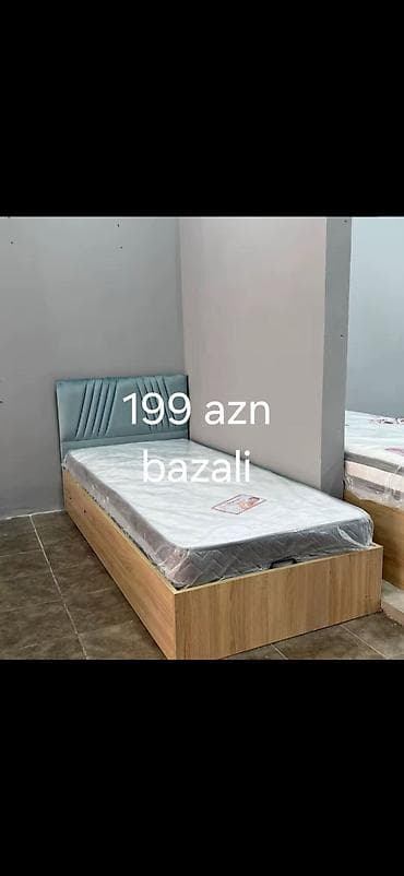 yorğan doşək: Bazalı tək nəfərlik çarpayı - Qiymət: 199 AZN (şəkildə göstərilib) - — 1