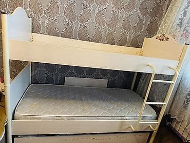 şirvan mebel: Oğlan və qız üçün, İşlənmiş, Çarpayı, Matras ilə, Siyirməsiz, MDF — 6