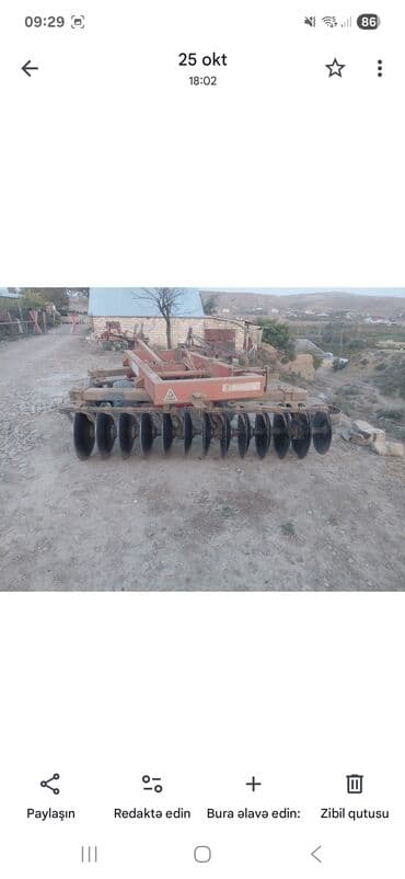 traktor su cəni: Aqrotexnika: Dartılan diskli mala (diskli borona) - Korpus: ağır tip — 1