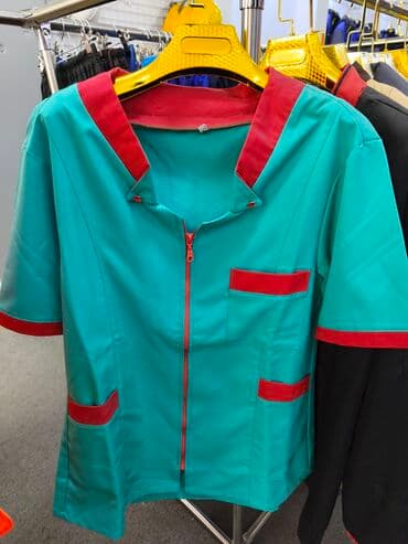 Tibbi/xidmət uniforması jileti – qısaqol - Rəng: firuzəyi əsas