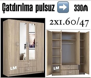 dola: Dörd qapılı dolablar təmiz laminatla 📌 Qiymət : 330₼ Ölçü : 2 x 1.60 — 2