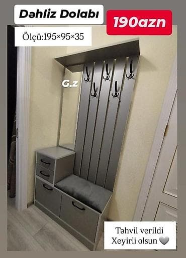 guzgu: Dəhliz dolabı – çoxfunksiyalı giriş mebeli Qiymət: 190 AZN Ölçü: 195 × — 1