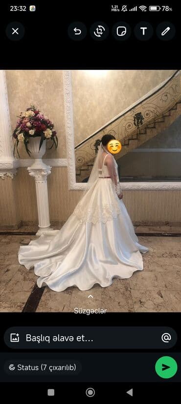 uzun toy donlari: Gəlinlik – qeyri adi model kirayə verilir - Rəng: bej - Parça — 1