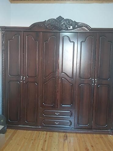dolab 2 qapili: 6 qapı, Siyirməli, Qəhvəyi, Taxta, Açılan, Düz dolab — 1