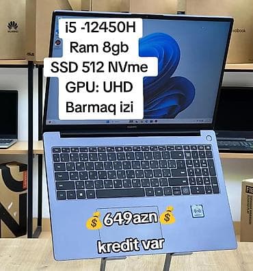 Huawei noutbuk Xüsusiyyətlər: - Prosessor: Intel Core i5-12450H - at lalafo.az Huawei noutbuk Xüsusiyyətlər: - Prosessor: Intel Core i5-12450H -