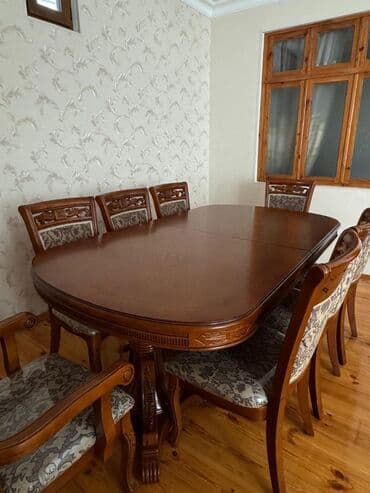 Qonaq otağı üçün, Oval masa, 8 stul