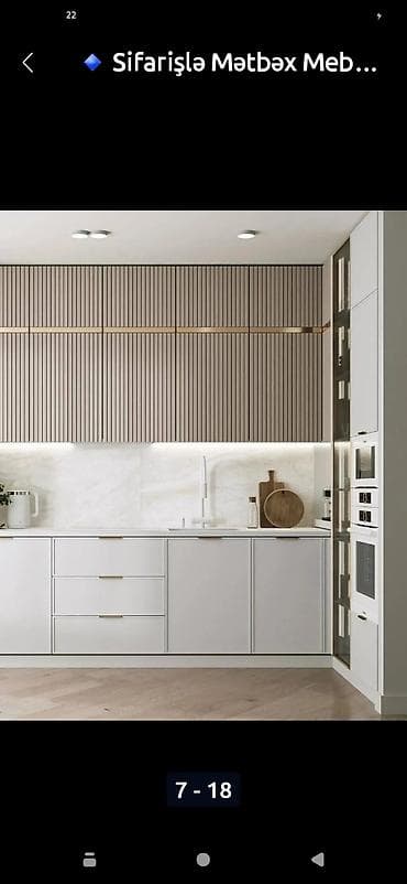 Sifarişlə mətbəx dəsti, Özü çəkən petlələr, Sadə laminat, Kredit yoxdur