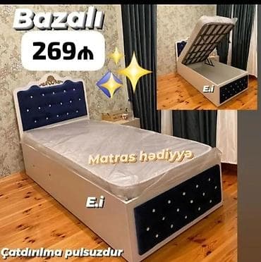 tek matras: Yeni, Təknəfərlik çarpayı, Bazalı, Matras ilə, Siyirməsiz — 1