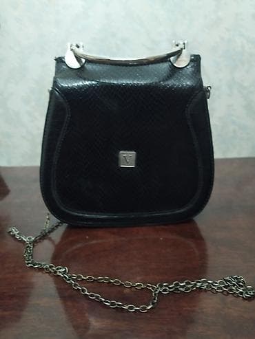 cexollar: Qara mini çanta – zəncirli çiyin və əl tutacağı ilə - Material: iri — 1