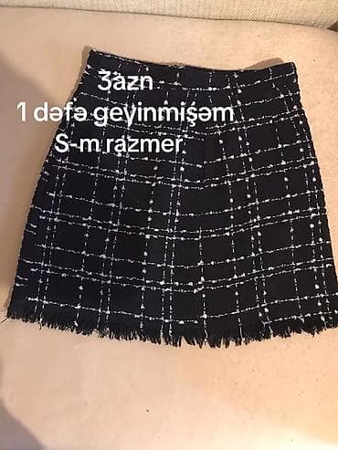 etekler: Qadın geyim dəsti – S-M razmer - Qara şalvar: rahat kəsim, arxa — 3